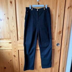 Y2K St. John Sport By Marie Gray Women Pants 10 Black Straight Quiet Luxury